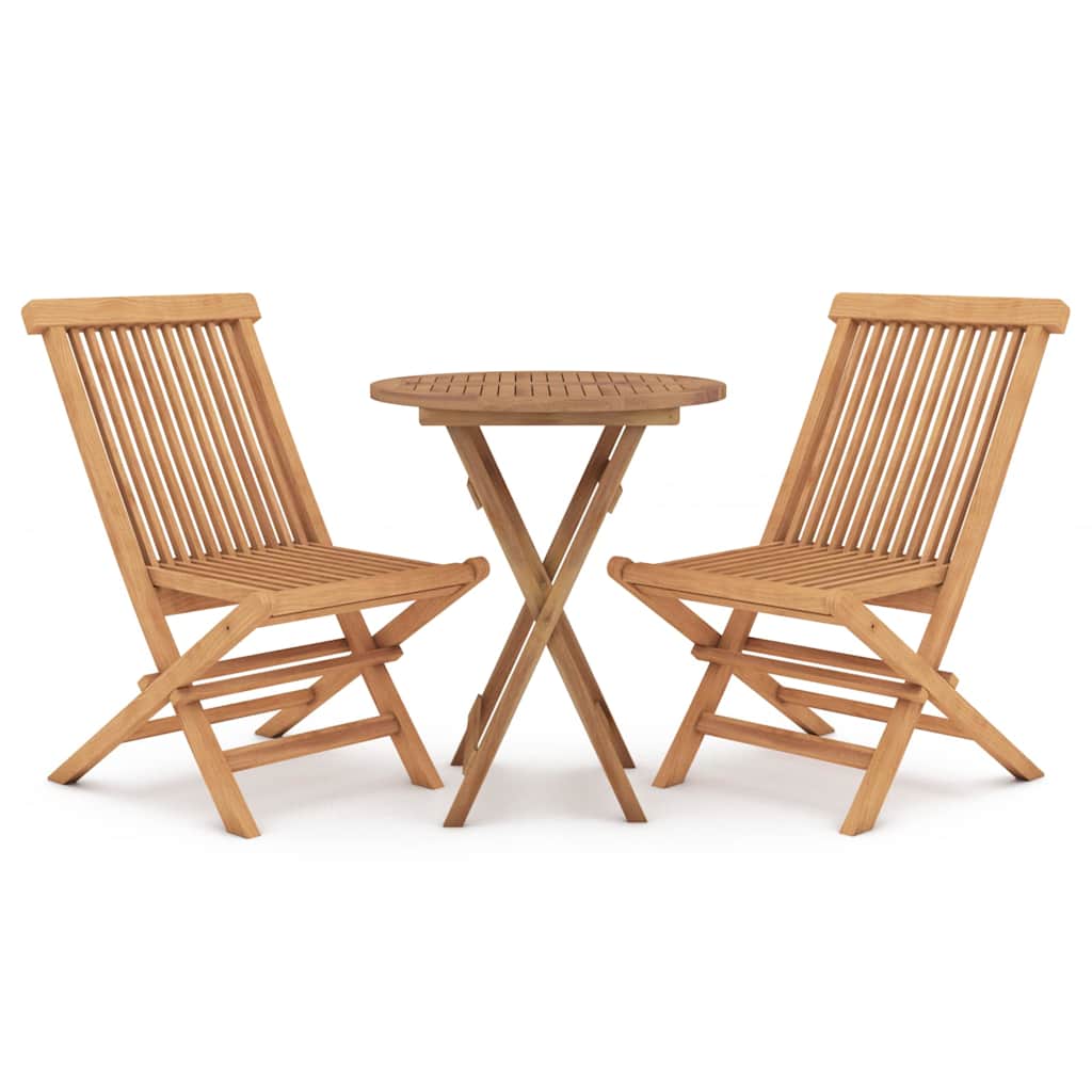 vidaXL 3 Piece Garden Dining Set Solid Wood Teak 2