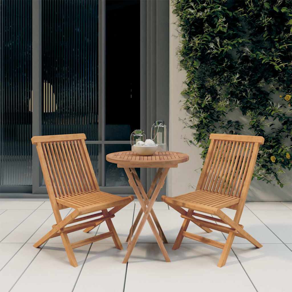 vidaXL 3 Piece Garden Dining Set Solid Wood Teak 1