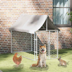 Outdoor Dog Kennel with Roof 200 cm 100 cm