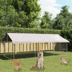 Outdoor Dog Kennel with Roof 400 cm 200 cm