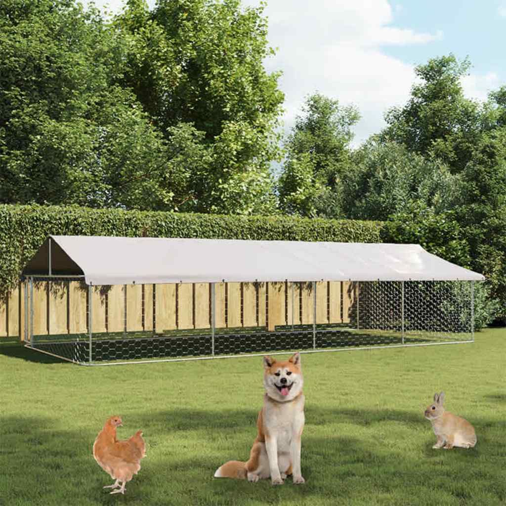 Outdoor Dog Kennel with Roof 600 cm 300 cm