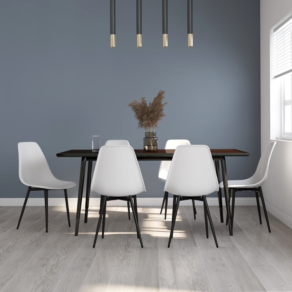 vidaXL Dining Chairs 6 pcs White PP 1