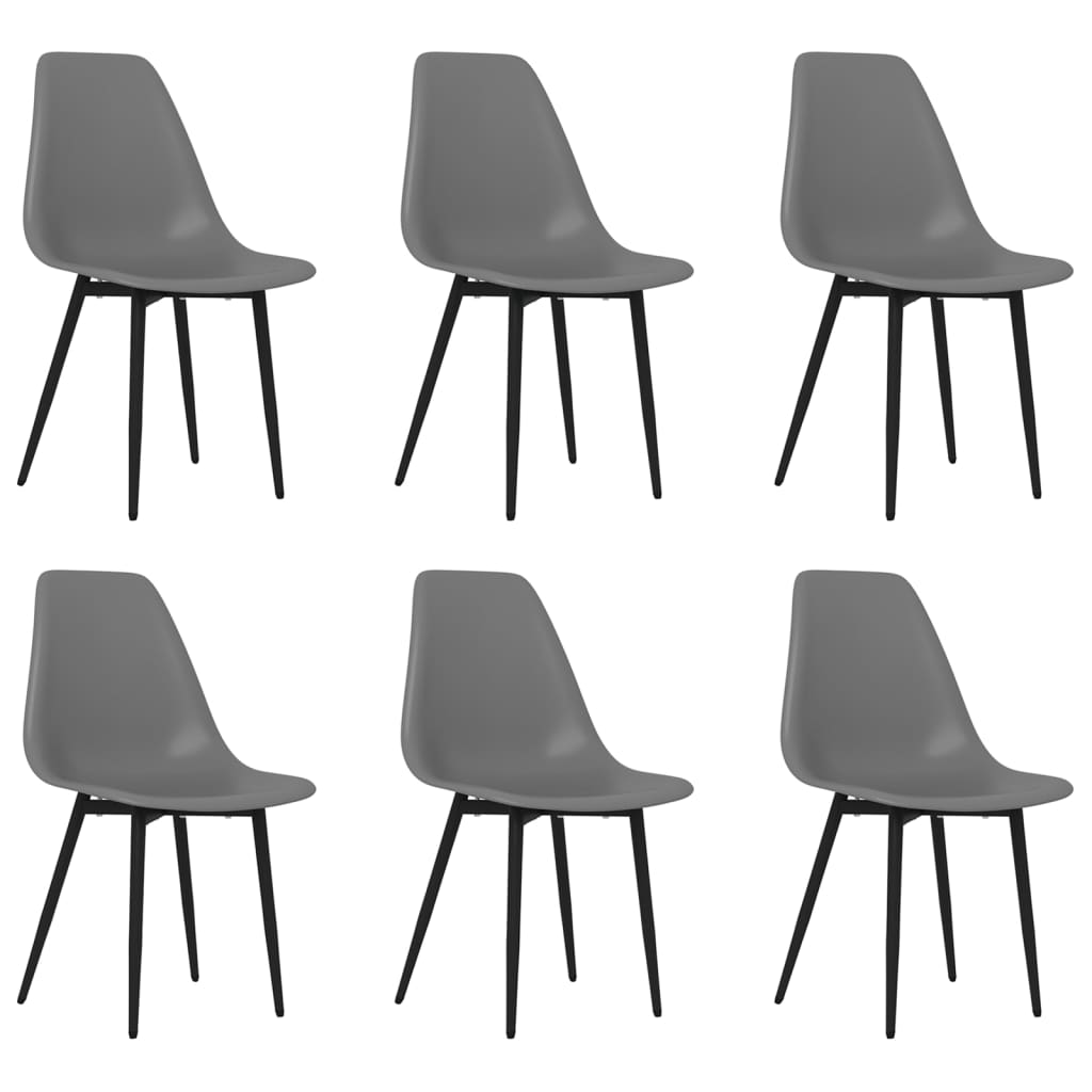 vidaXL Dining Chairs 6 pcs Grey PP 2