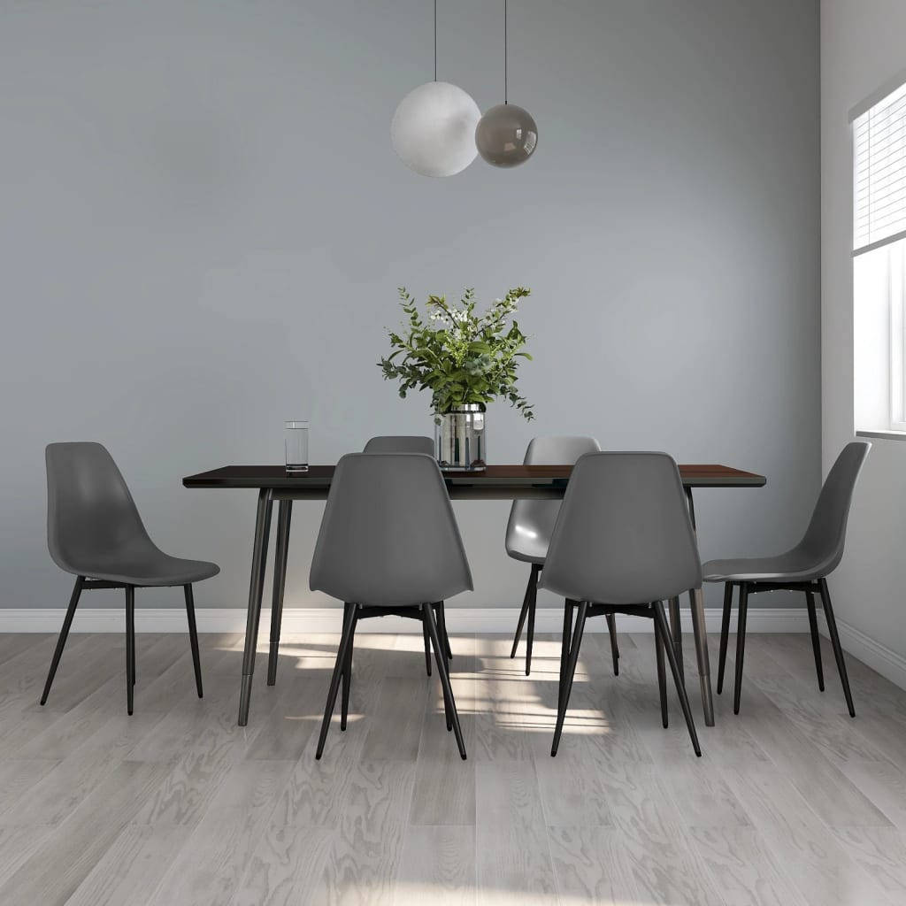 vidaXL Dining Chairs 6 pcs Grey PP 1