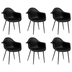 vidaXL Dining Chairs 6 pcs Black PP 2