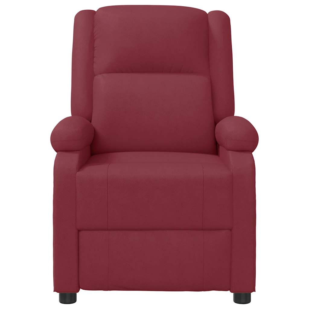vidaXL Recliner Chair Wine Red Faux Leather 3