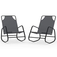 Rocking Sun Lounger Steel and Textilene Grey