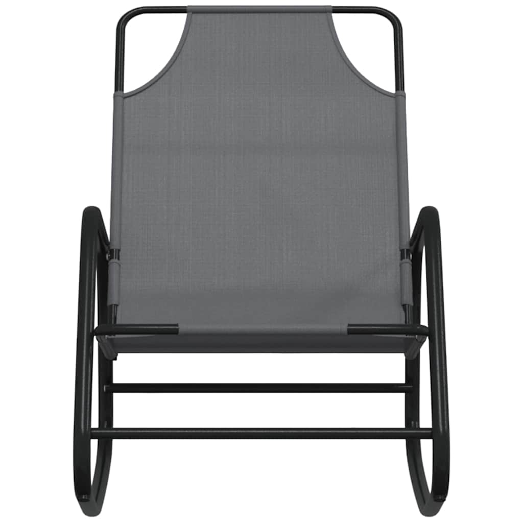 Rocking Sun Lounger Steel and Textilene Grey