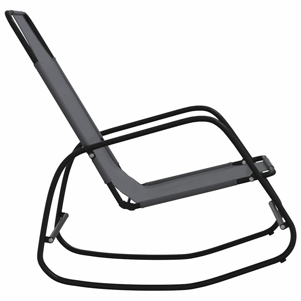 Rocking Sun Lounger Steel and Textilene Grey