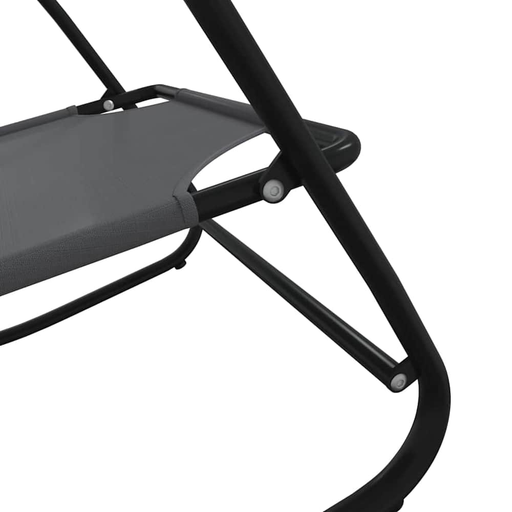 Rocking Sun Lounger Steel and Textilene Grey