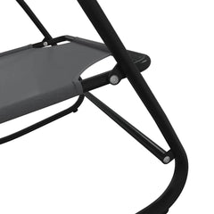 Rocking Sun Lounger Steel and Textilene Grey