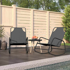Rocking Sun Lounger Steel and Textilene Grey