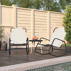 Rocking Sun Lounger Steel and Textilene Cream