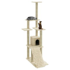 vidaXL Cat Tree | Cream | Engineered wood, plush, sisal | Medium | Cat Tree 3
