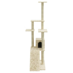 vidaXL Cat Tree | Cream | Engineered wood, plush, sisal | Medium | Cat Tree 5
