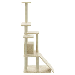 vidaXL Cat Tree | Cream | Engineered wood, plush, sisal | Medium | Cat Tree 6