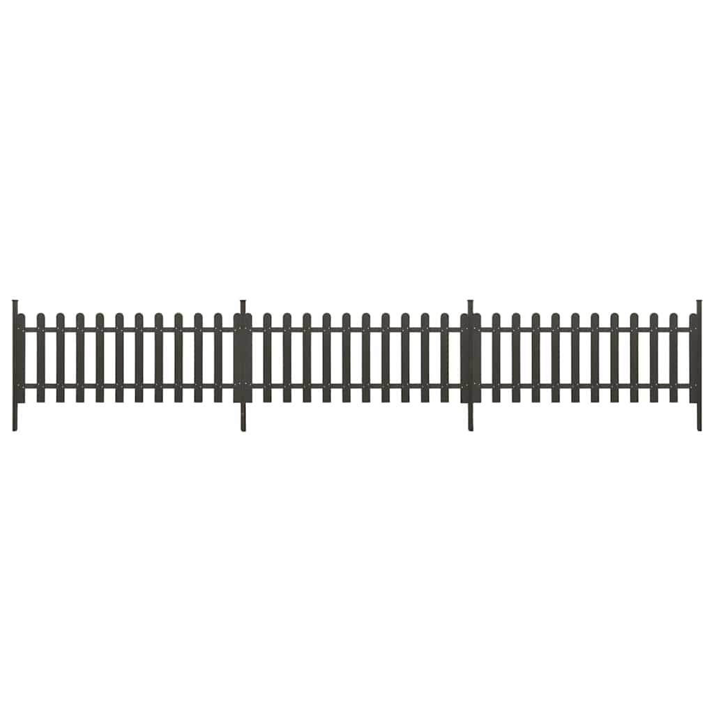 Picket Fence with Posts 3 pcs WPC 614 cm 80 cm