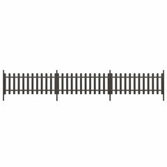 Picket Fence with Posts 3 pcs WPC 614 cm 80 cm