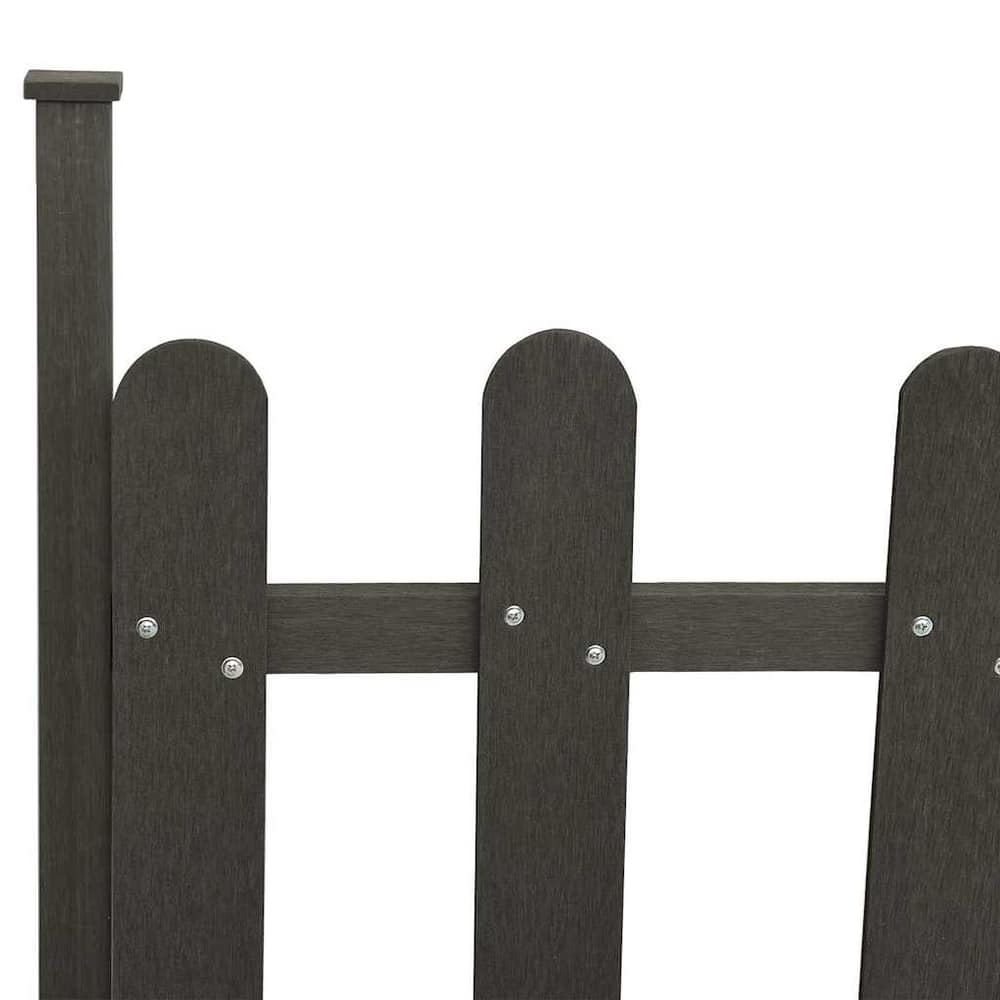 Picket Fence with Posts 3 pcs WPC 614 cm 80 cm