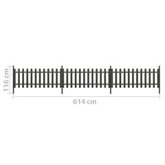 Picket Fence with Posts 3 pcs WPC 614 cm 80 cm