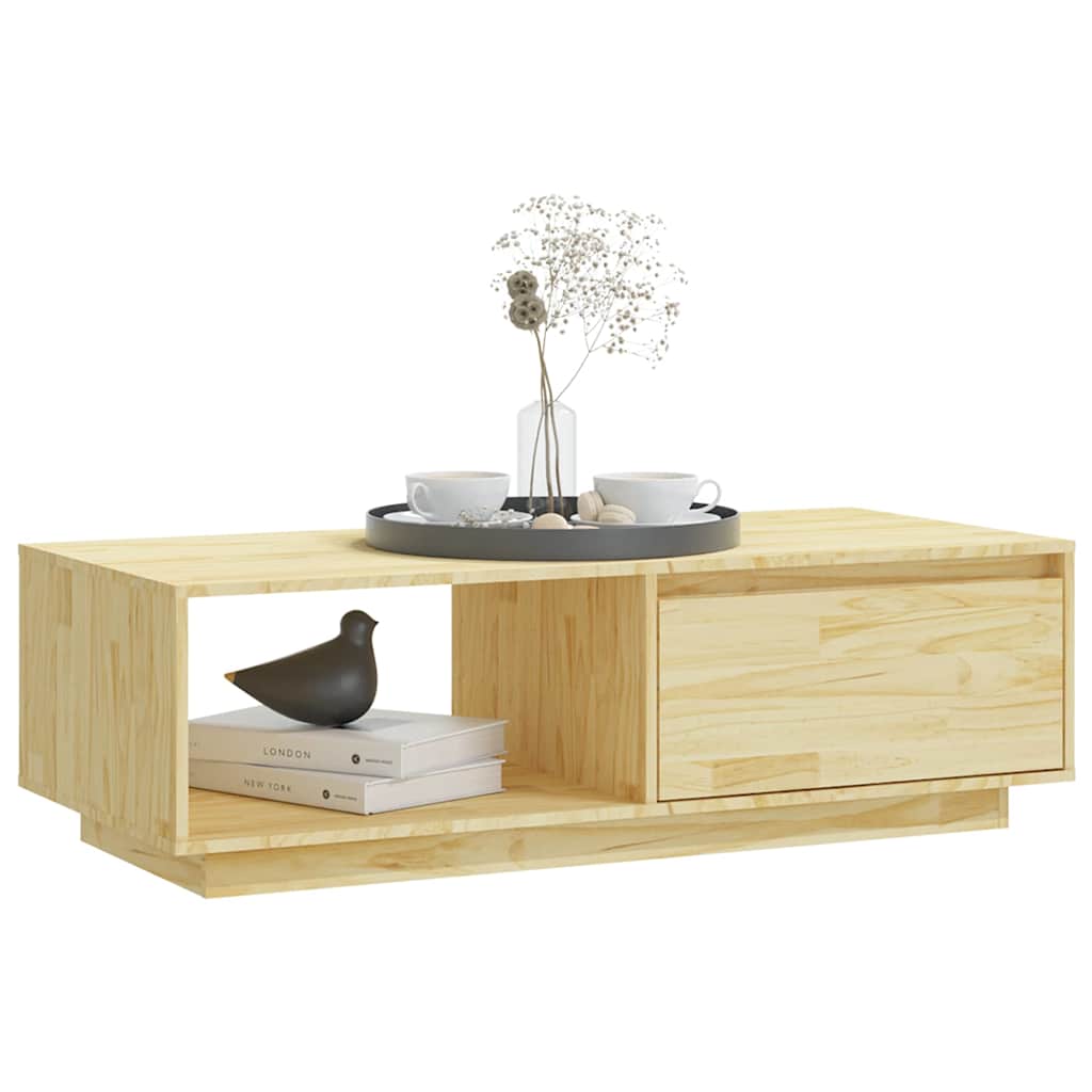 vidaXL Coffee Table | Natural | Solid Pinewood | Medium | Storage | Coffee Table 4