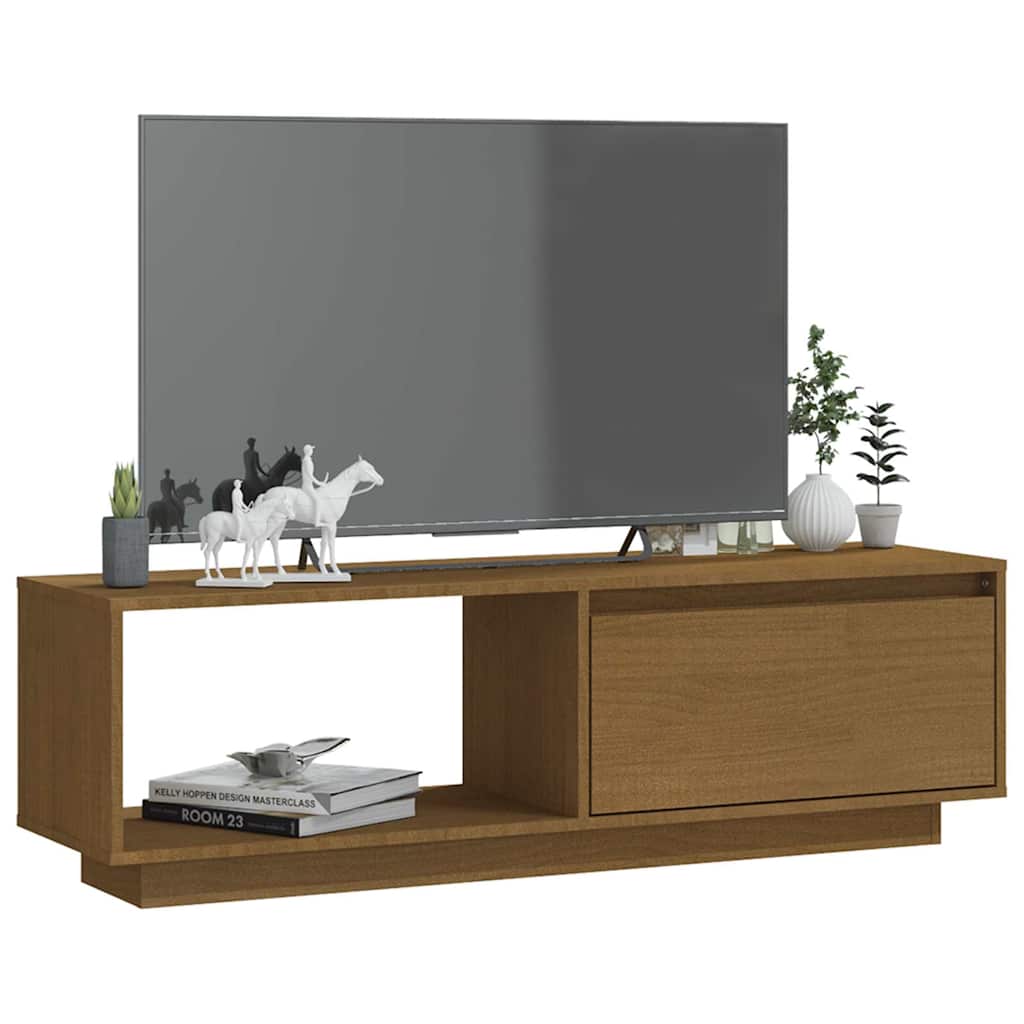 vidaXL TV Cabinet | Honey Brown | Solid Pinewood | Standard | TV Cabinet 3