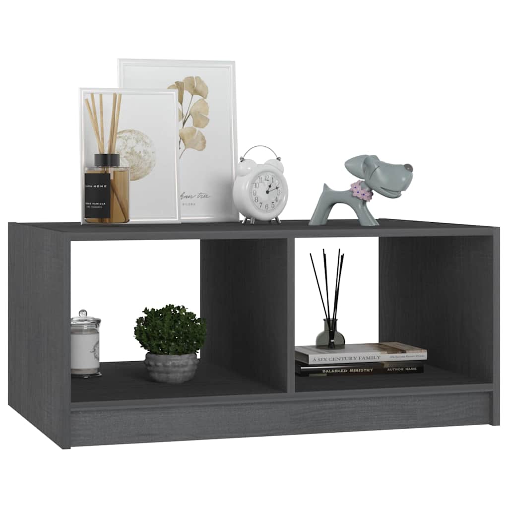 vidaXL Coffee Table | Grey | Solid Pinewood | Medium | Coffee Table 4