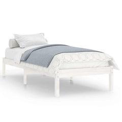 vidaXL Bed Frame | White | Solid pine wood | Single | Durable | Bed Frame 2