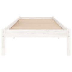 vidaXL Bed Frame | White | Solid pine wood | Single | Durable | Bed Frame 4