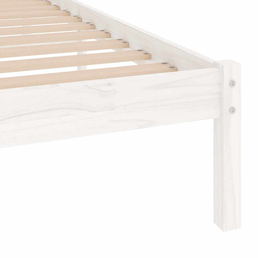 vidaXL Bed Frame | White | Solid pine wood | Single | Durable | Bed Frame 6