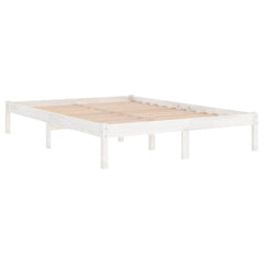 810038 vidaXL Bed Frame without Mattress White Solid Wood 200x200 cm 3