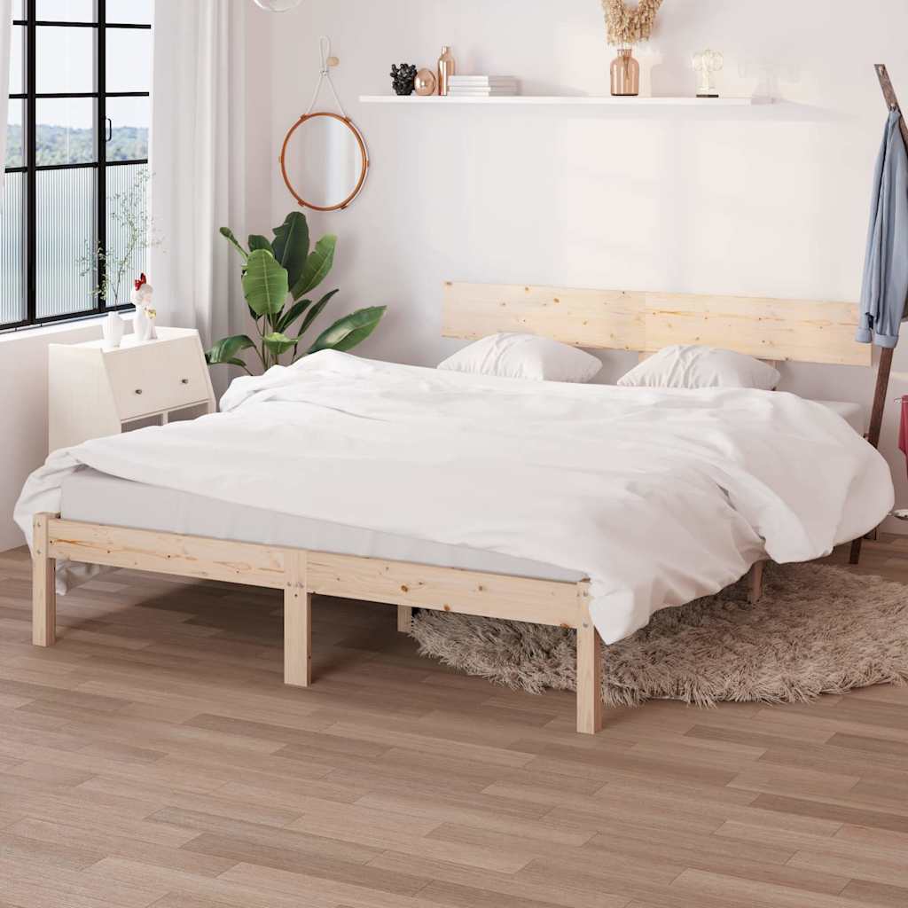 vidaXL Bed Frame without Mattress Solid Wood Length 190 cm