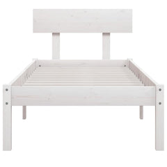 vidaXL Bed Frame without Mattress White Solid Wood 90x200 cm 4