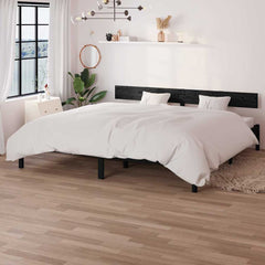 Bed Frame without Mattress Solid Wood Length 200 cm Black 180 cm
