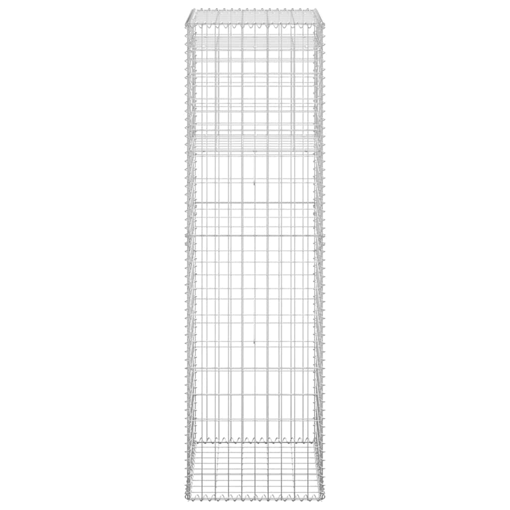 vidaXL Gabion Basket Posts 2 pcs 50x50x180 cm Iron 5