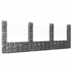 U-shape Gabion Basket with 2 Posts Iron Height 150 cm 380 cm