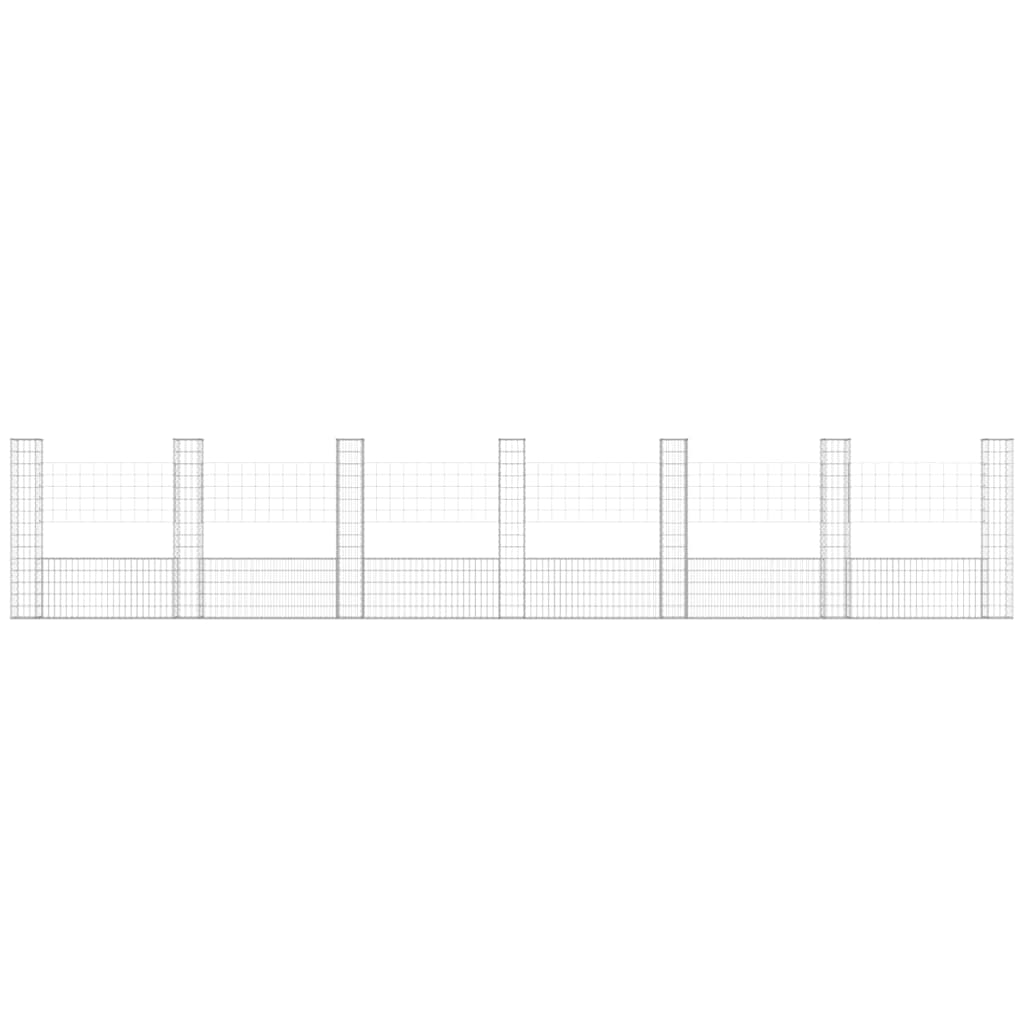 U-shape Gabion Basket with 2 Posts Iron Height 150 cm 740 cm