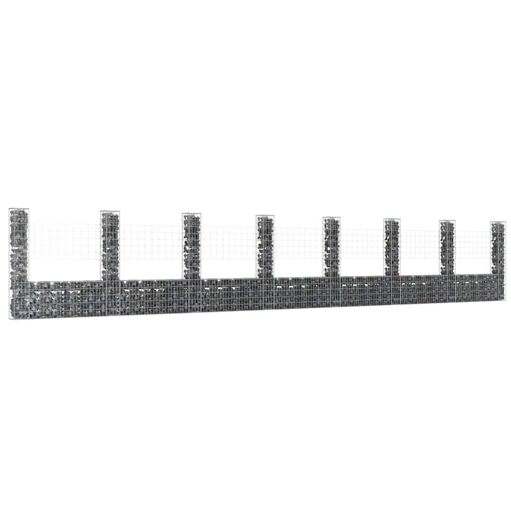 U-shape Gabion Basket with 2 Posts Iron Height 150 cm 860 cm