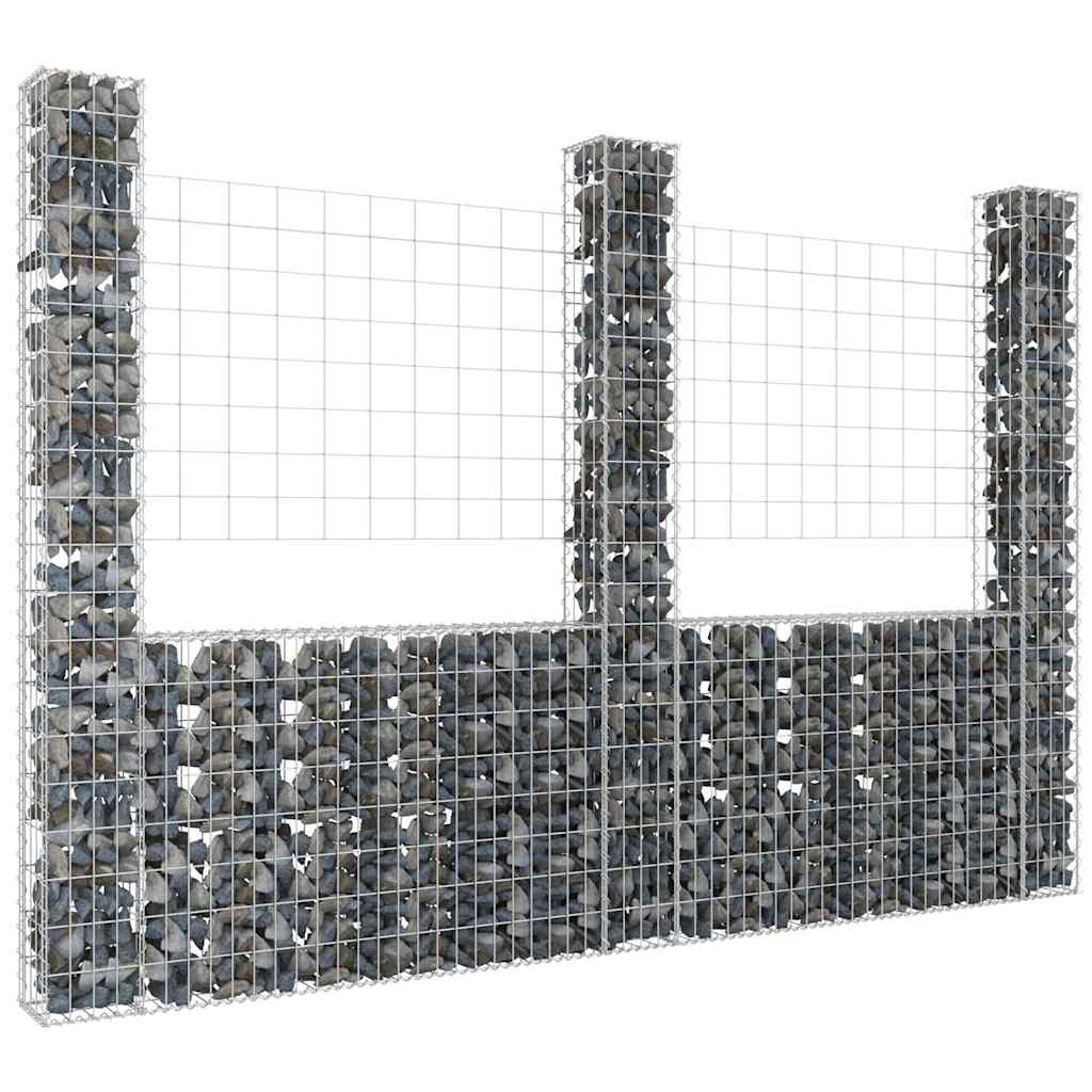 U-shape Gabion Basket with 2 Posts Iron Height 200 cm 260 cm