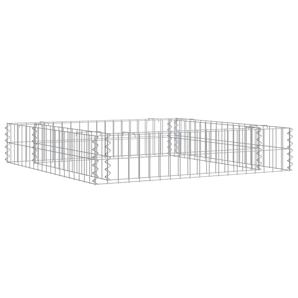 vidaXL Gabion Raised Bed | Silver | Galvanised steel | 100x100x20 cm 1