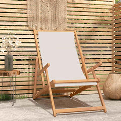 vidaXL Beach Chair Solid Teak Wood