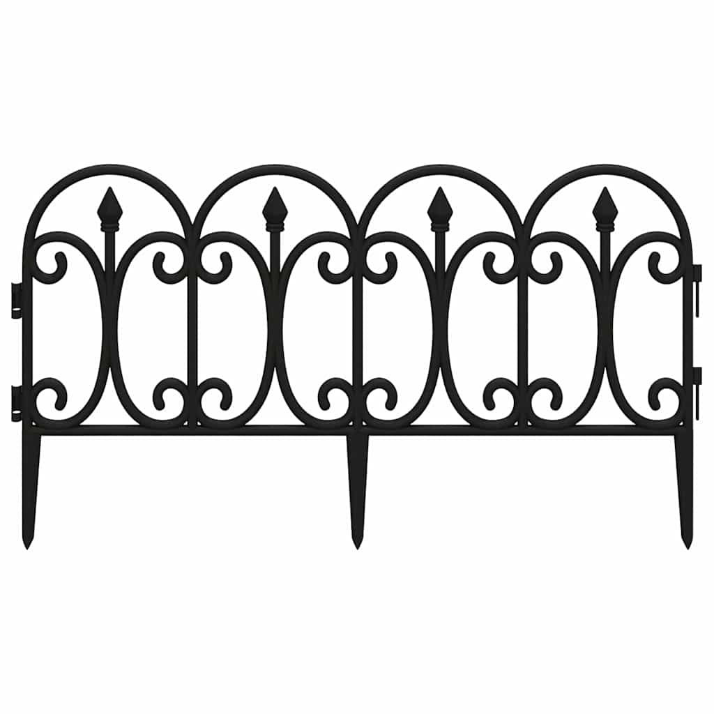 vidaXL Lawn Edgings 17 pcs Black 10 m PP 4