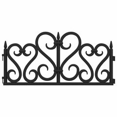 vidaXL Lawn Edgings 17 pcs Black 10 m PP 4