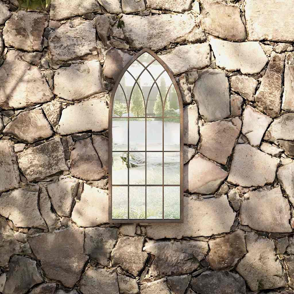 vidaXL Garden Mirror | Sand | Iron, Glass | Medium | Decorative Inlays 1