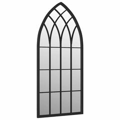 vidaXL Garden Mirror Black 70x30 cm Iron for Outdoor Use 2