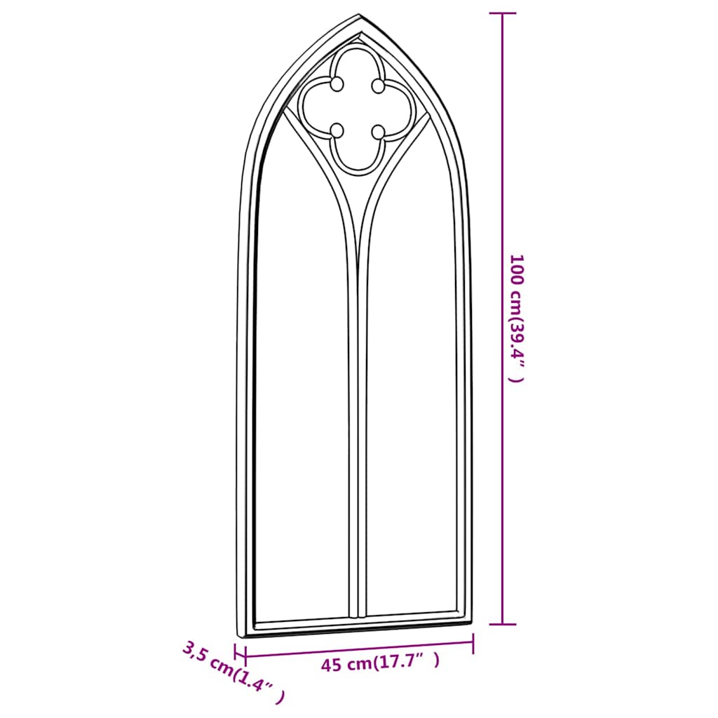 Garden Mirror Iron for Outdoor Use Sand 100 cm 45 cm