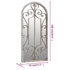 Garden Mirror Iron for Outdoor Use Sand 100 cm 45 cm