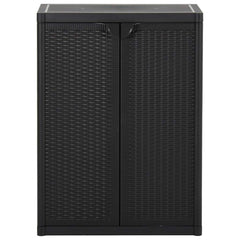 Garden Storage Cabinet Black PP, image 2