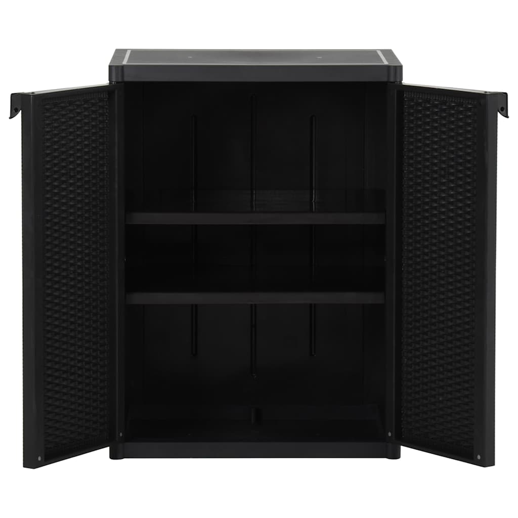 Garden Storage Cabinet Black PP, image 4