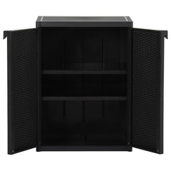 Garden Storage Cabinet Black PP, image 4
